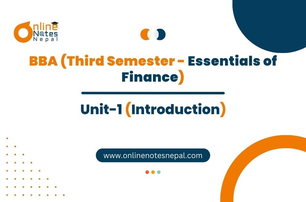 Introduction - Essentials of Finance | Third Semester Photo